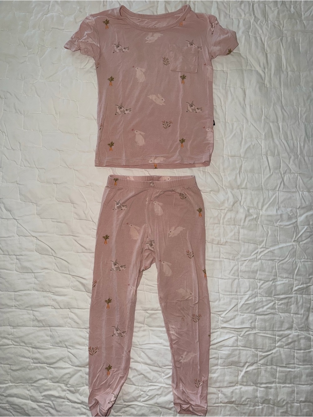 Kyte BABY Pink Easter Bunny Print Pajama Set size 3T